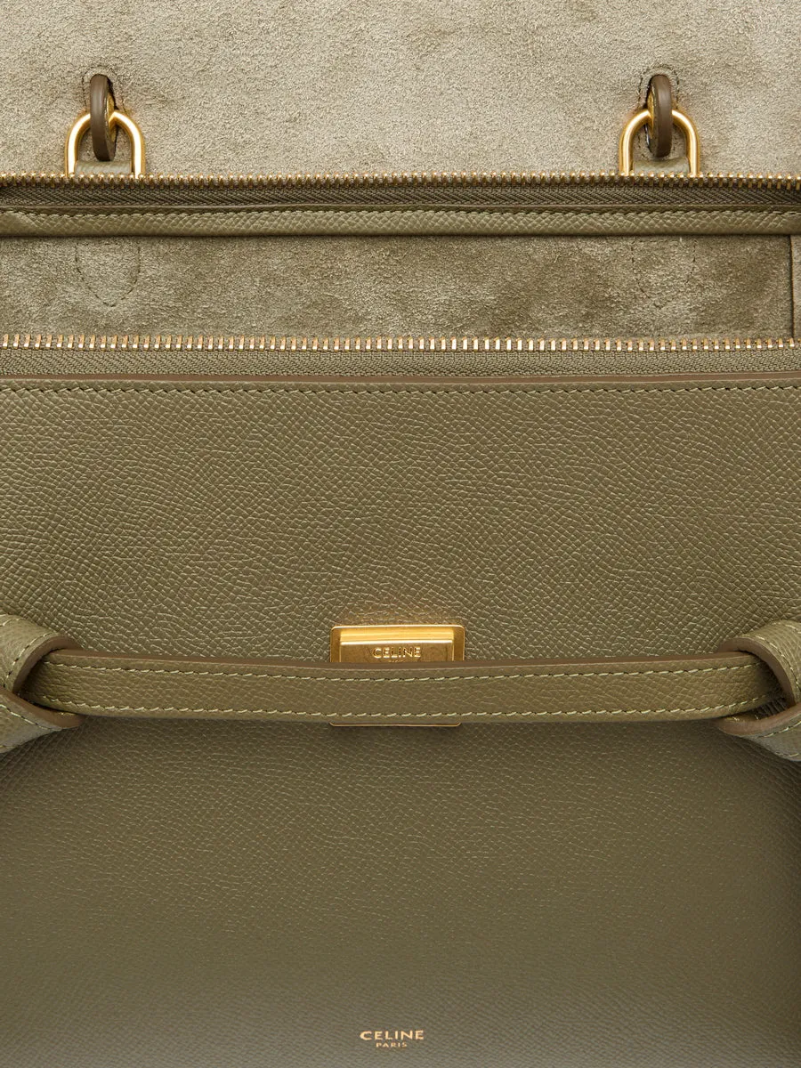 Micro Belt Bag in Grained Calfskin in Dark Olive