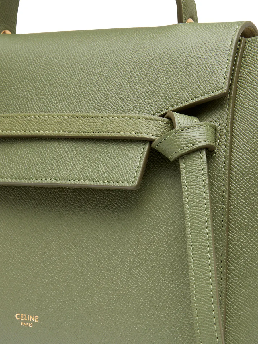 Micro Belt Bag in Grained Calfskin in Light Khaki