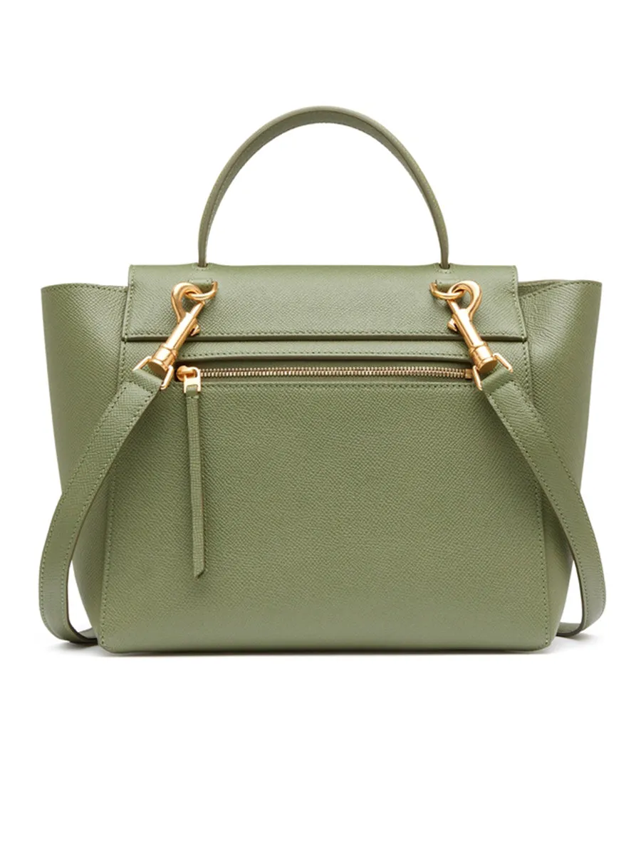 Micro Belt Bag in Grained Calfskin in Light Khaki