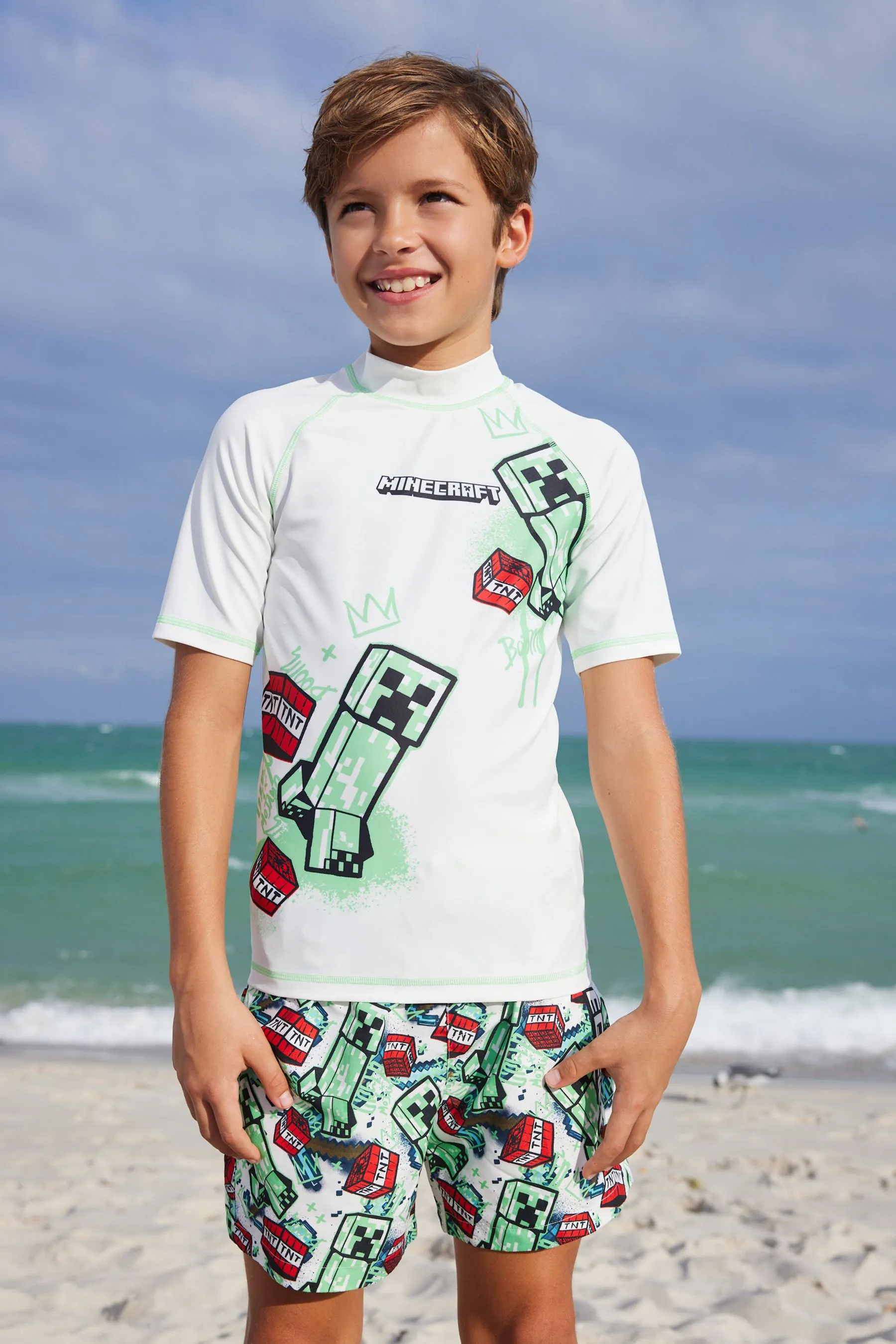 Minecraft Green Rash Vest (3-16yrs)