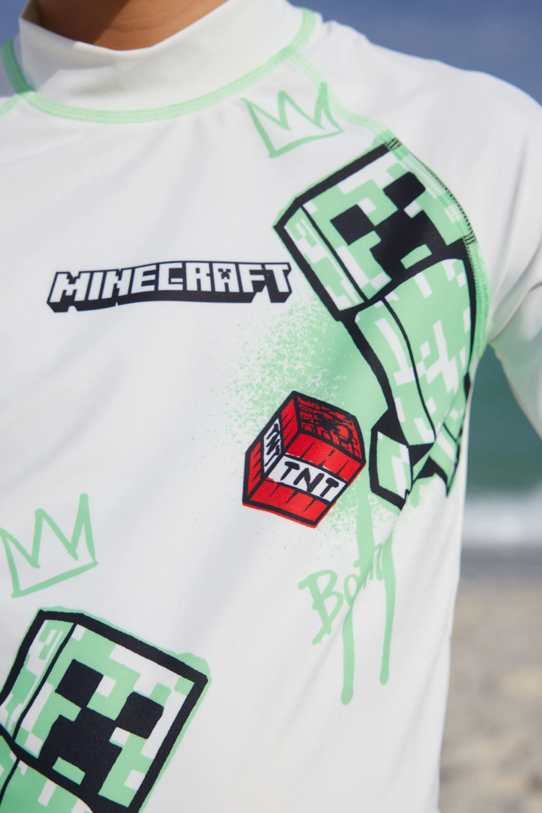 Minecraft Green Rash Vest (3-16yrs)