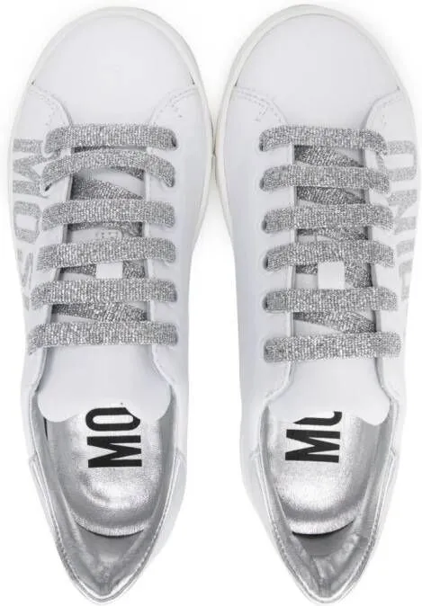 Moschino Kids logo-print lace-up sneakers White