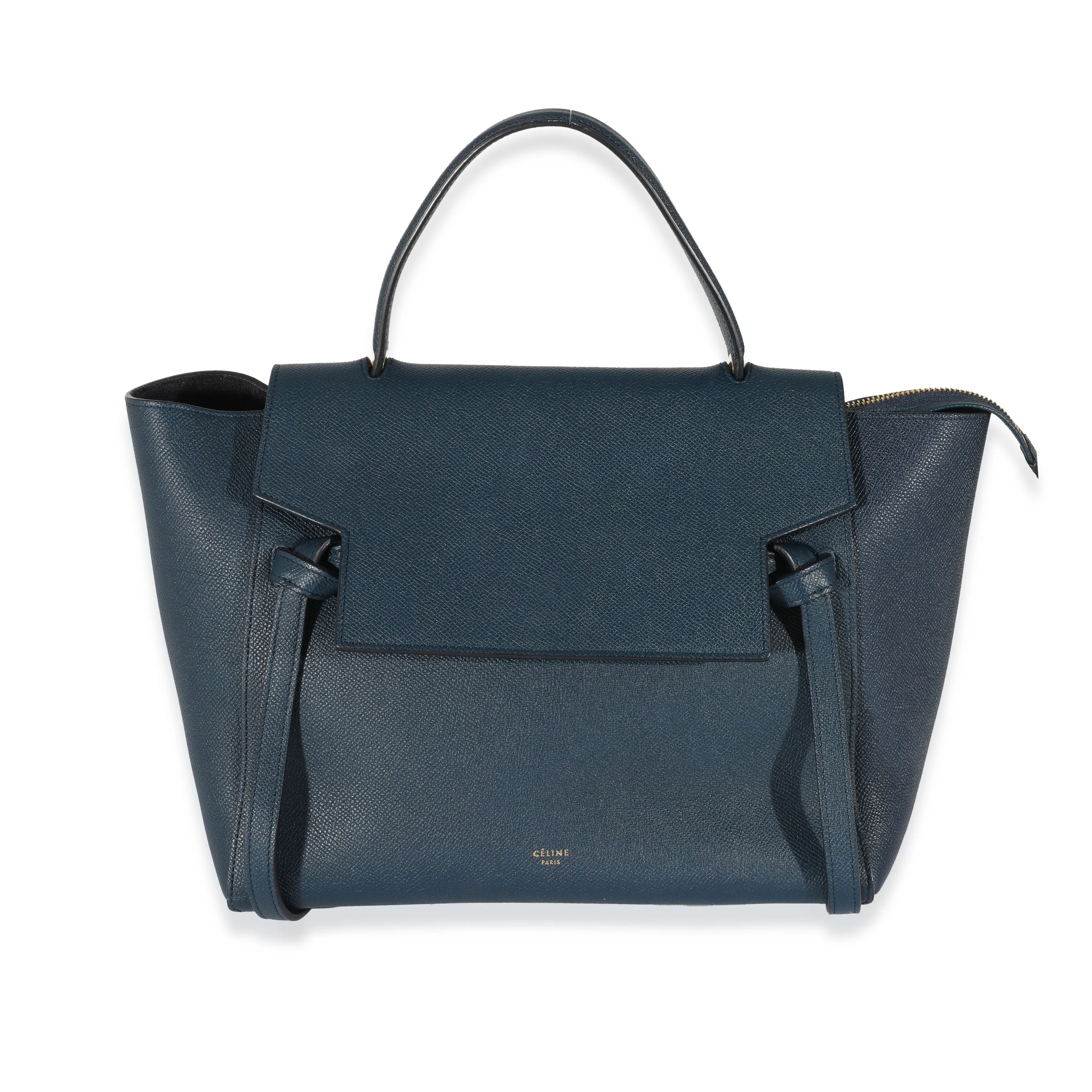 Navy Grained Calfskin Mini Belt Bag