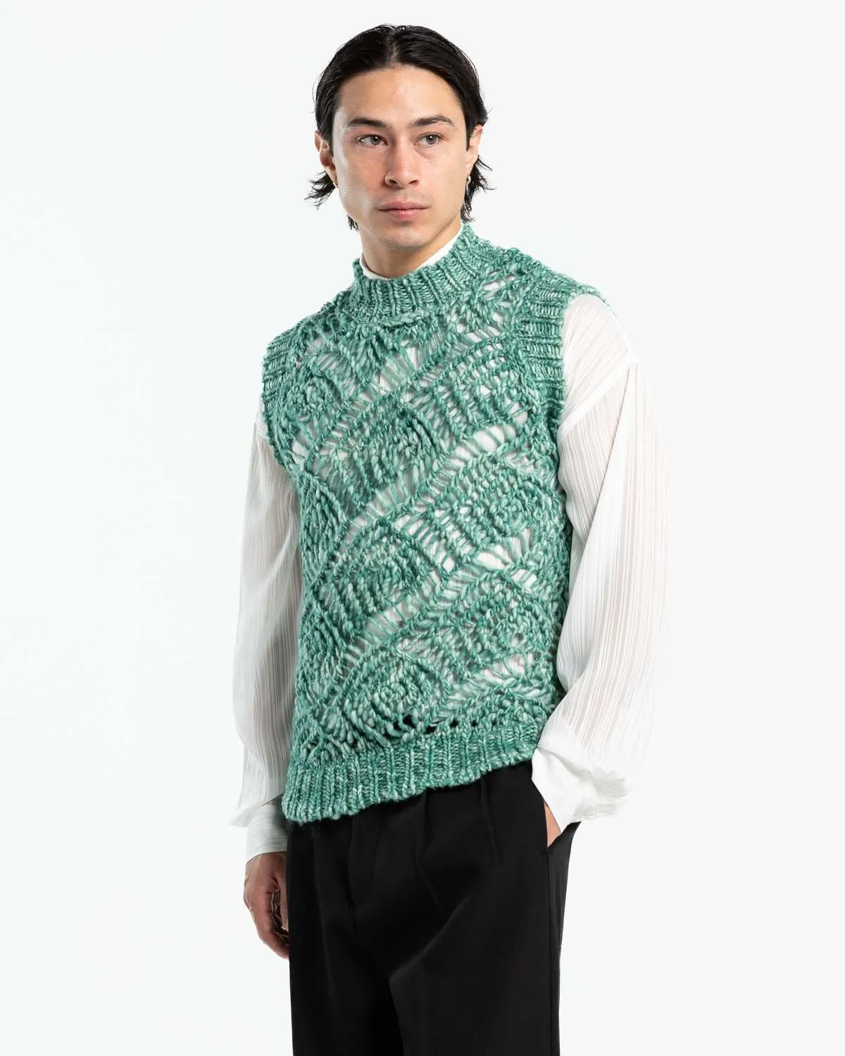 Nimgina Vest - White/Sprayed Green