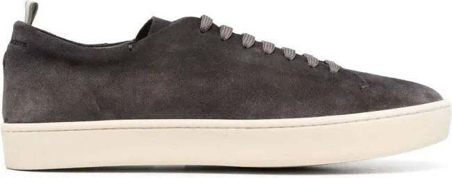 Officine Creative logo-debossed low-top suede sneakers Grey