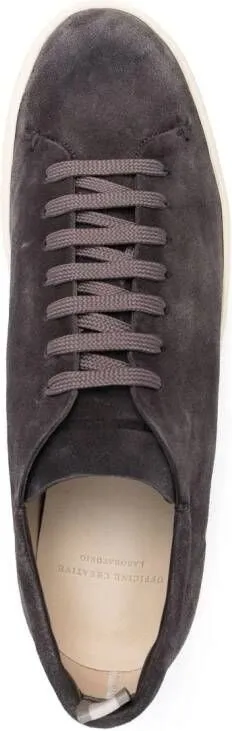 Officine Creative logo-debossed low-top suede sneakers Grey