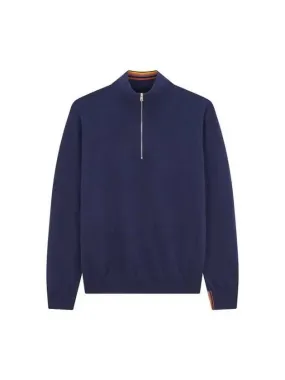 Overseas station season big chance 8 18 soft cashmere half zip up pullover navy 270593