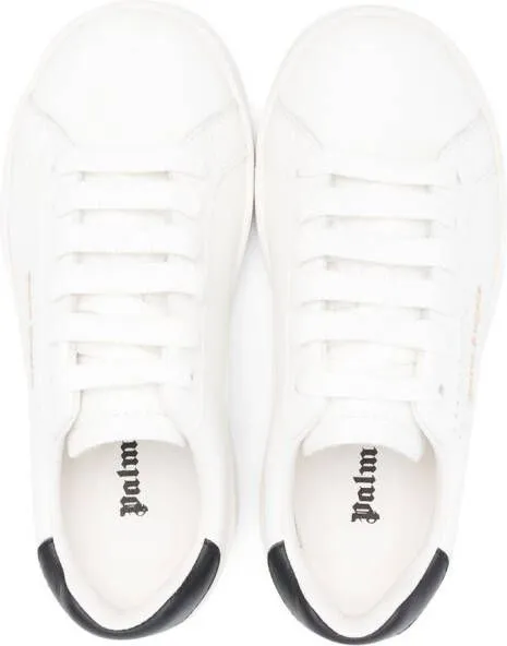 Palm Angels Kids low-top leather sneakers White