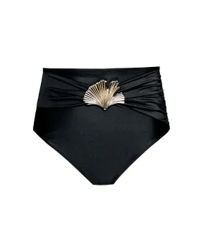 PatBO    Ocean Leaf Bikini Bottom Black