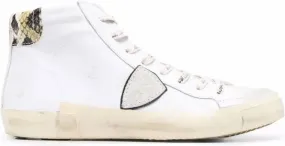 Philippe Model Paris PRSX calfskin snakeskin-effect sneakers White