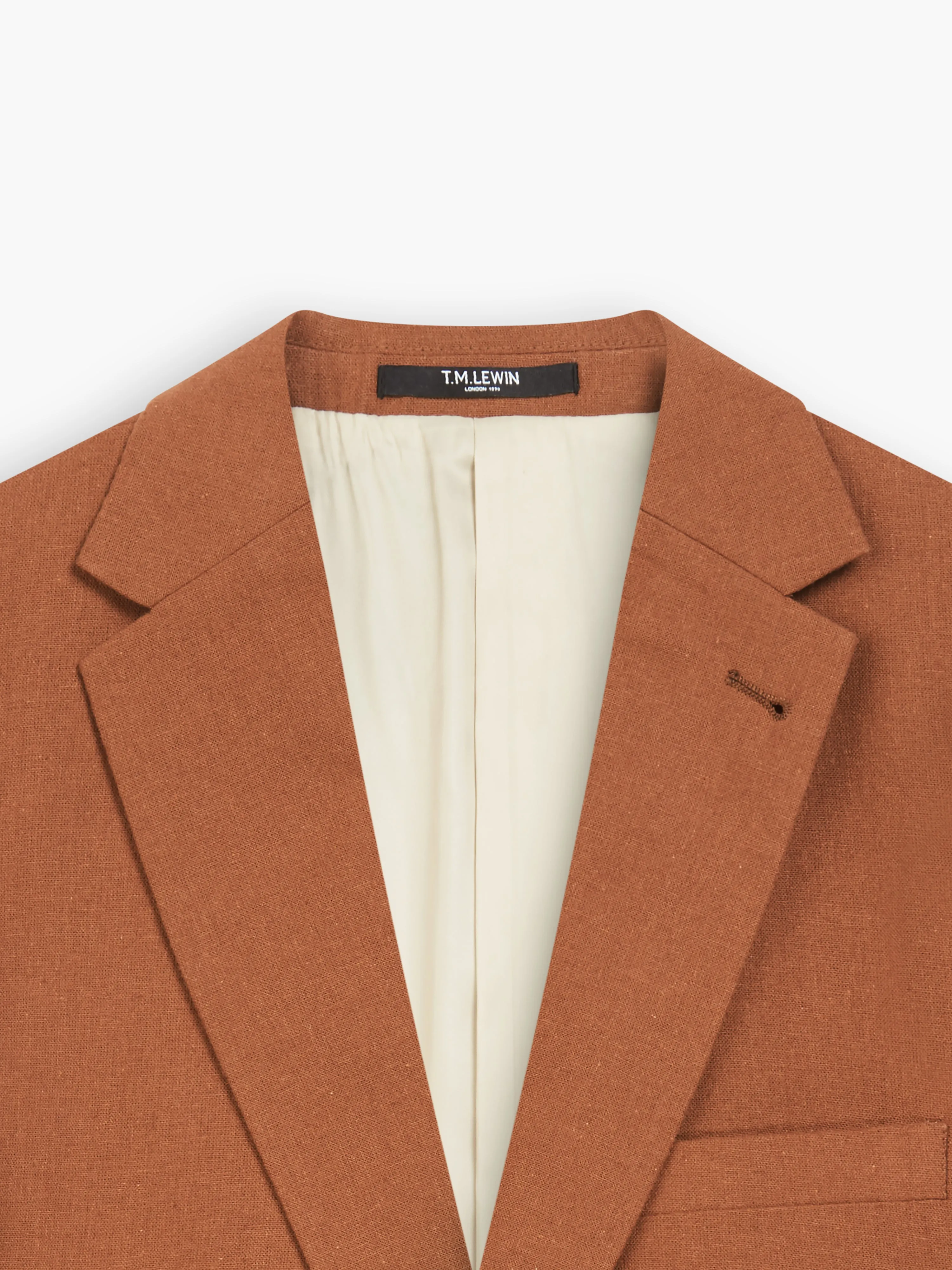 Piccadilly Linen Slim Rust Suit Jacket