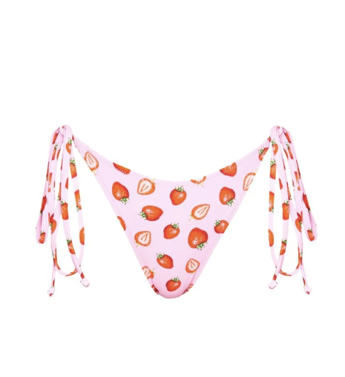 Pink Strawberry Print Bikini Set