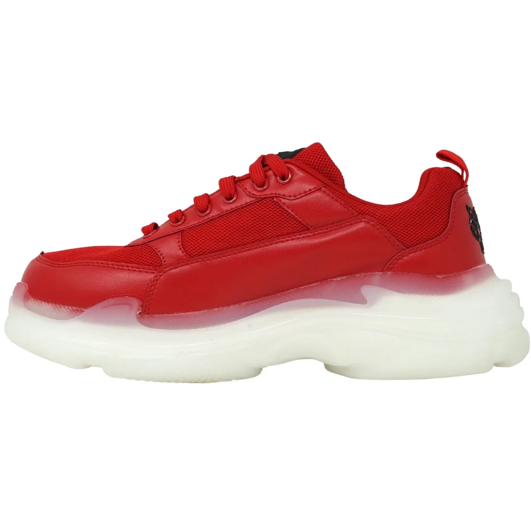 Plein Sport Brand Logo Red Sneakers