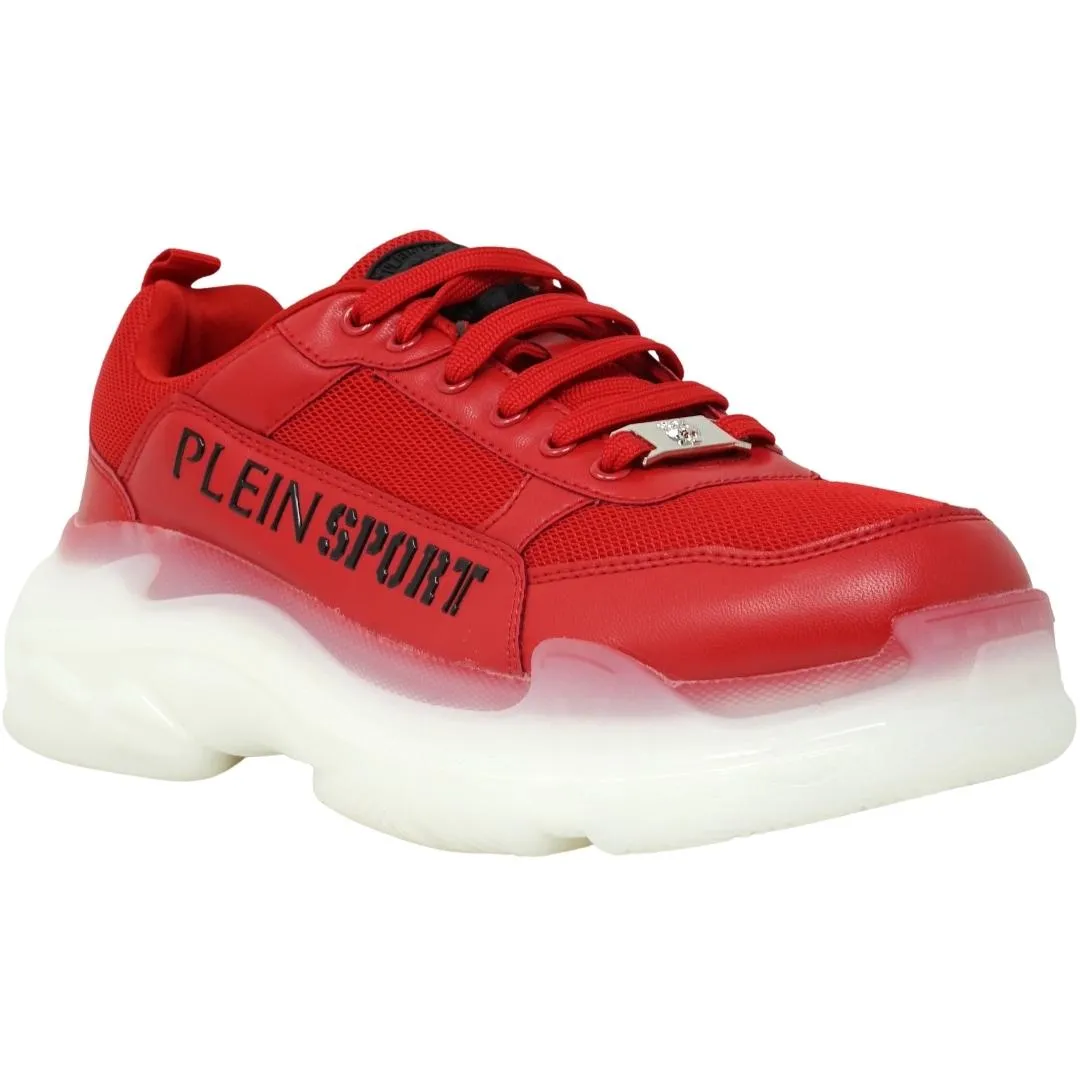 Plein Sport Brand Logo Red Sneakers