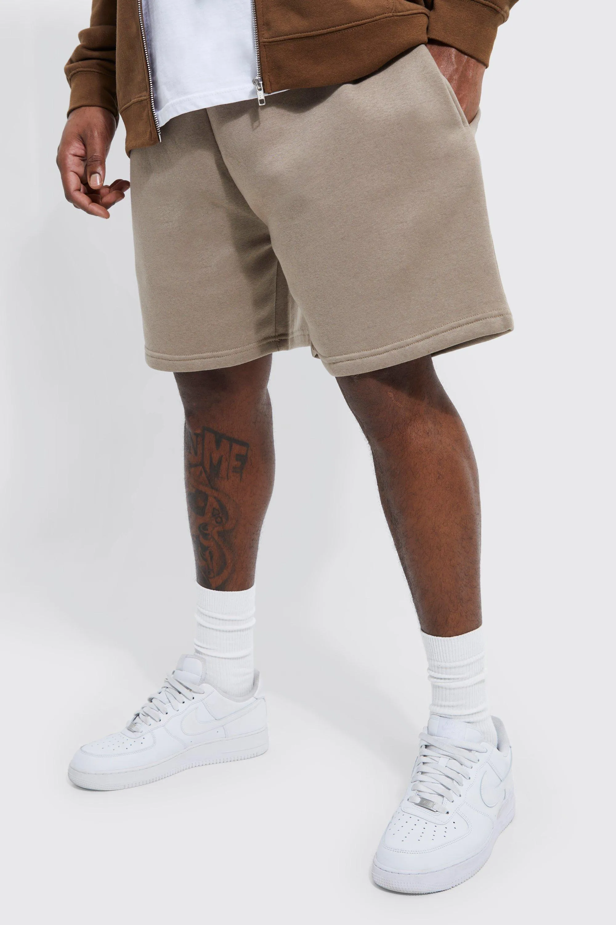 Plus Relaxed Short Length Jersey Short | boohooMAN UK