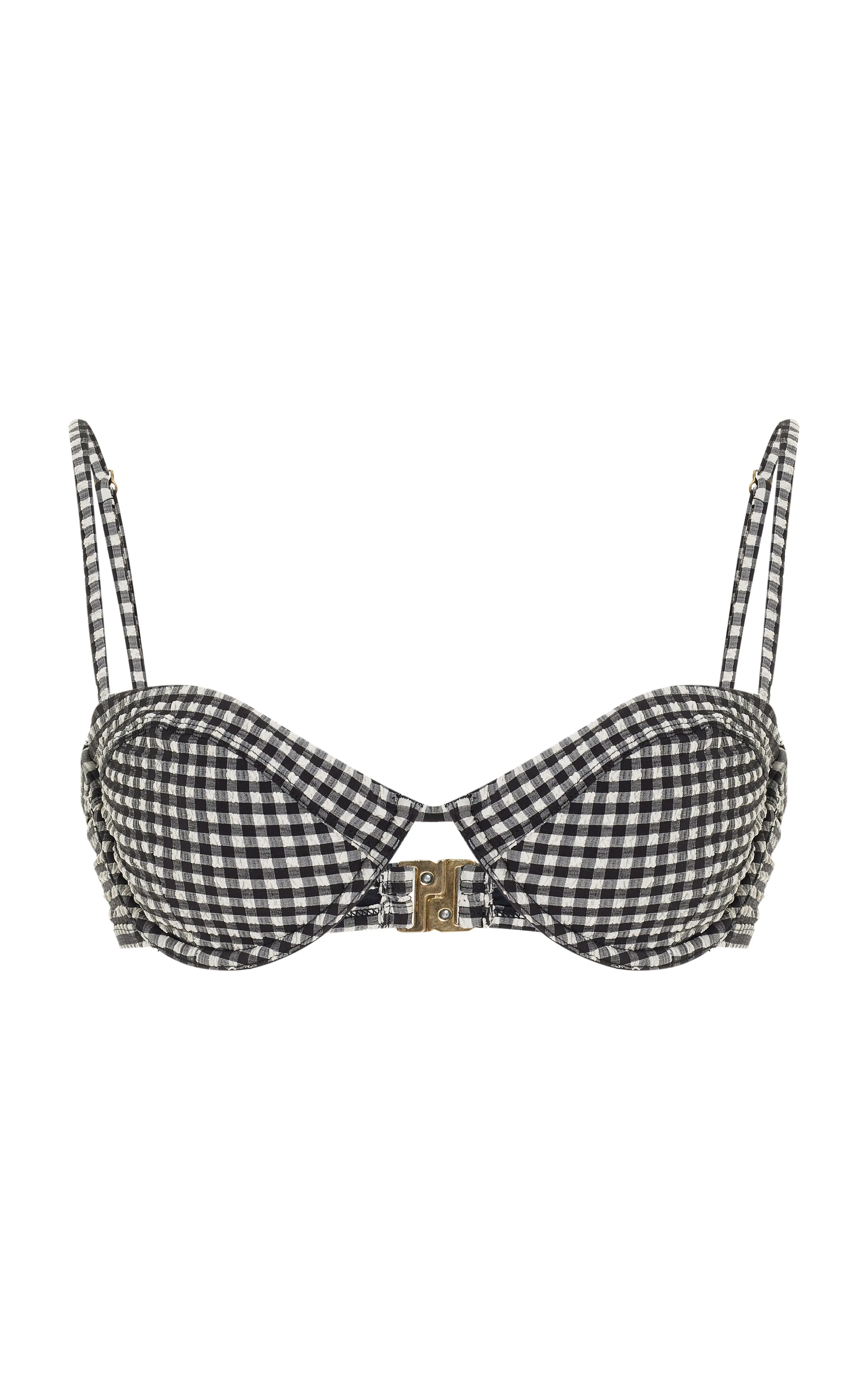 Posse Piper Seersucker Gingham Bikini Top