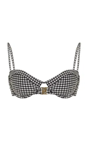 Posse Piper Seersucker Gingham Bikini Top