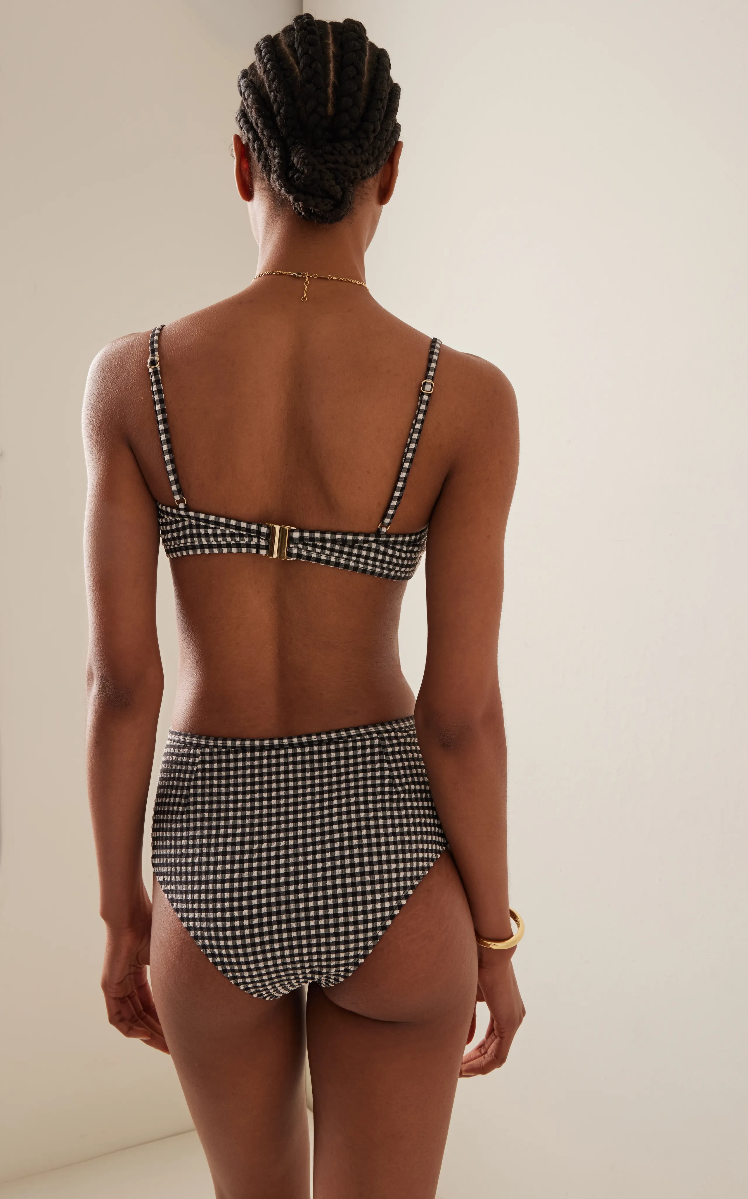 Posse Piper Seersucker Gingham Bikini Top