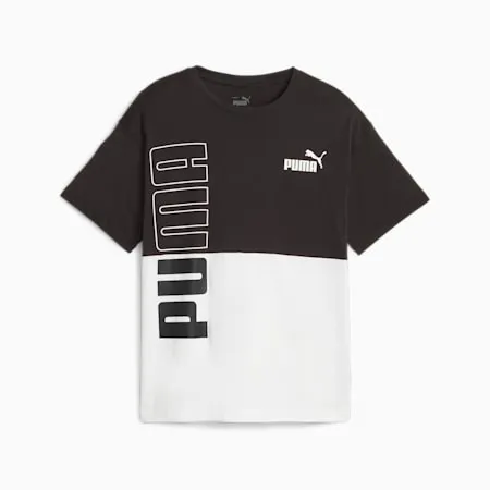 PUMA POWER Colourblock Tee - Boys 8-16 years | PUMA Black | PUMA SHOP ALL PUMA | PUMA 