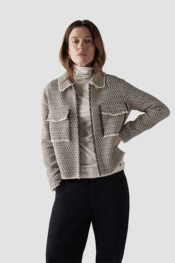 Rabe & LecomteWHITE TWEED OPEN FRONT JACKET