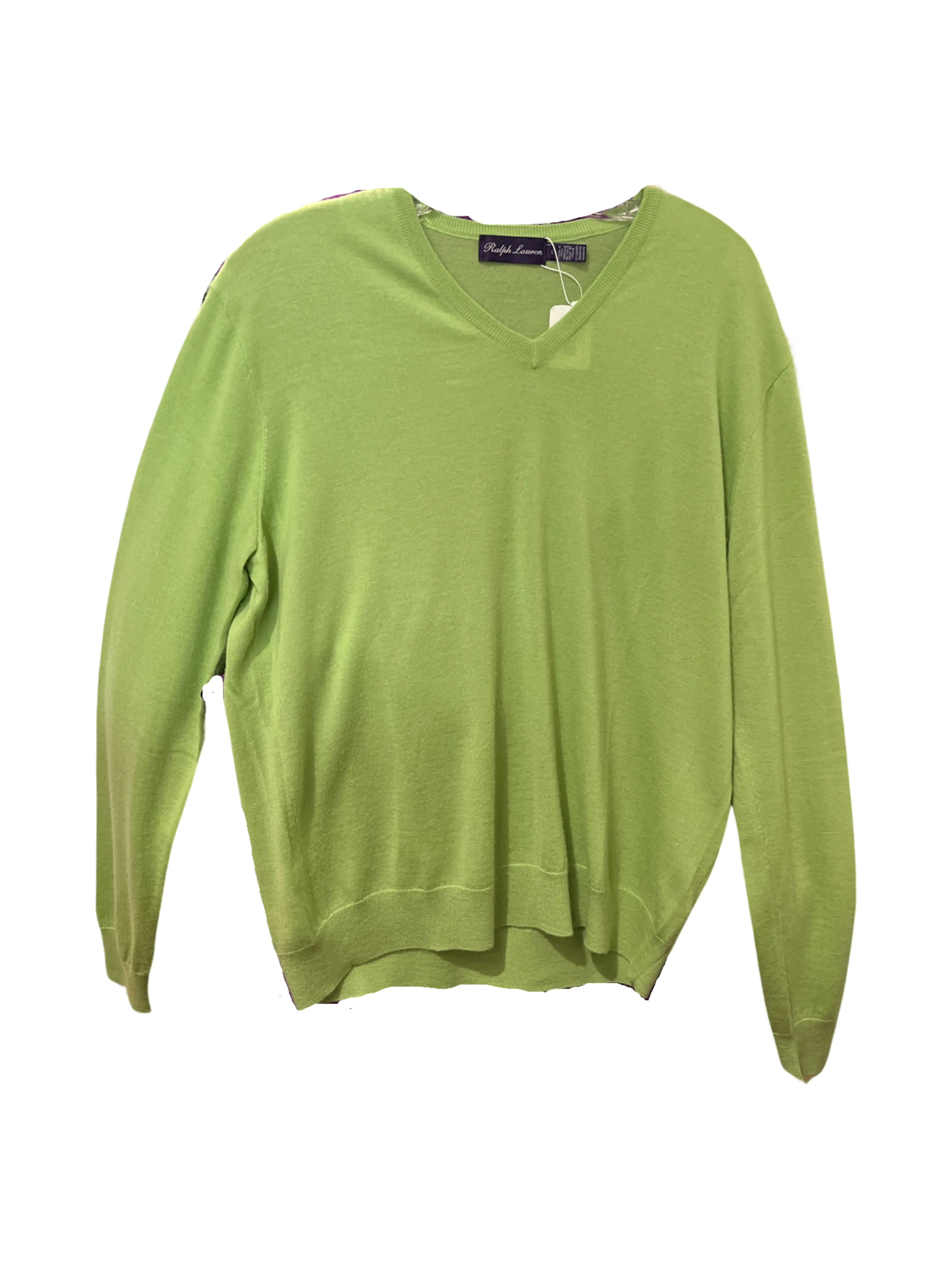 Ralph Lauren Key Lime Green V-Neck Pullover