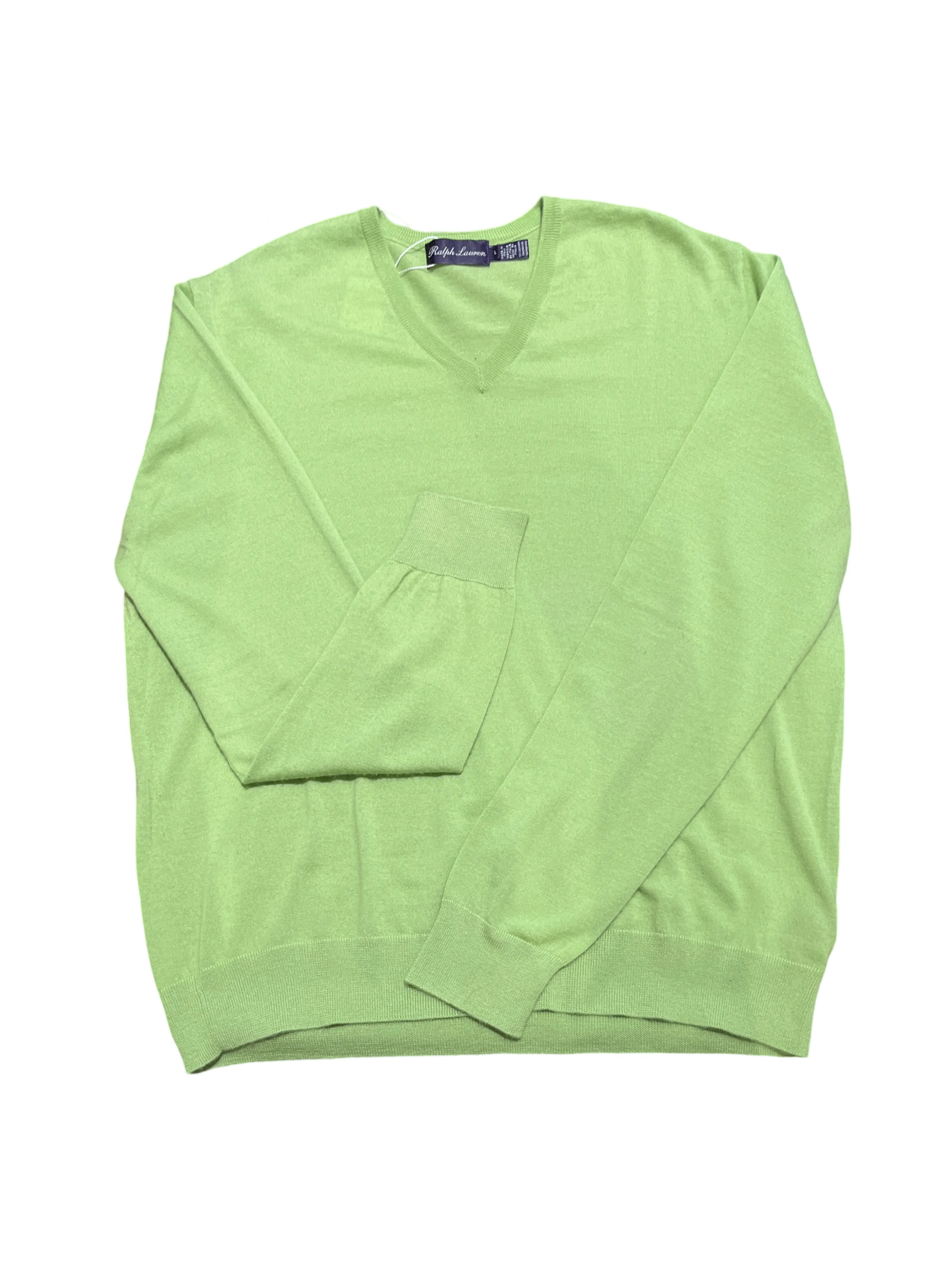 Ralph Lauren Key Lime Green V-Neck Pullover