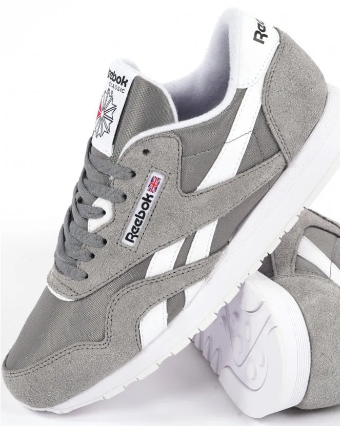 Reebok Classic Nylon Trainers Pure Grey/White