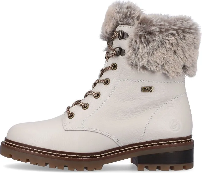 Remonte White Lace Up Boot