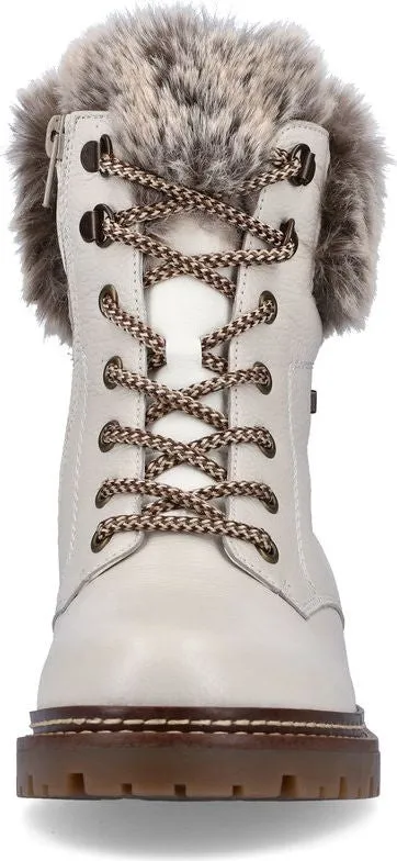 Remonte White Lace Up Boot