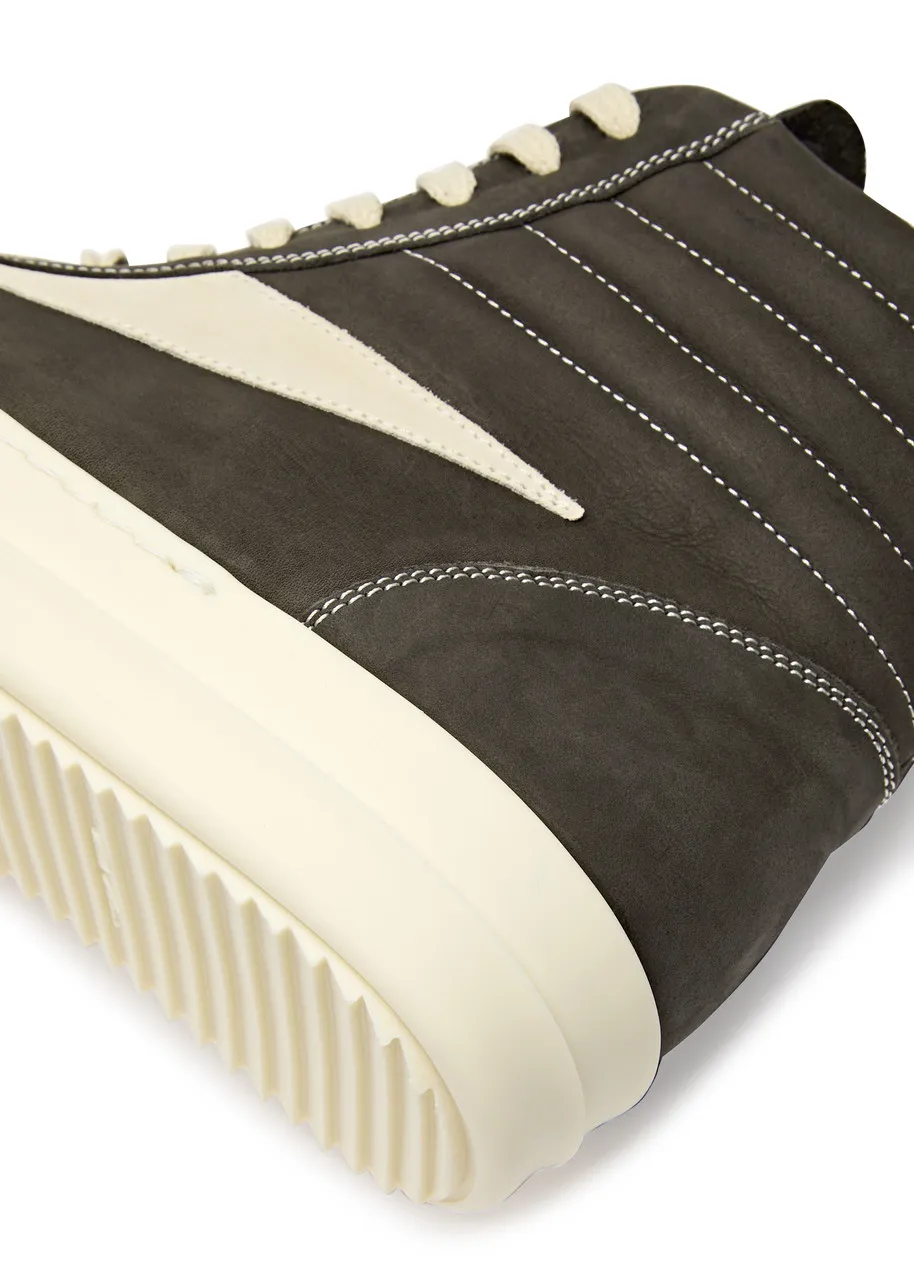 RICK OWENS Vintage panelled nubuck hi-top sneakers  -                         -                     -                