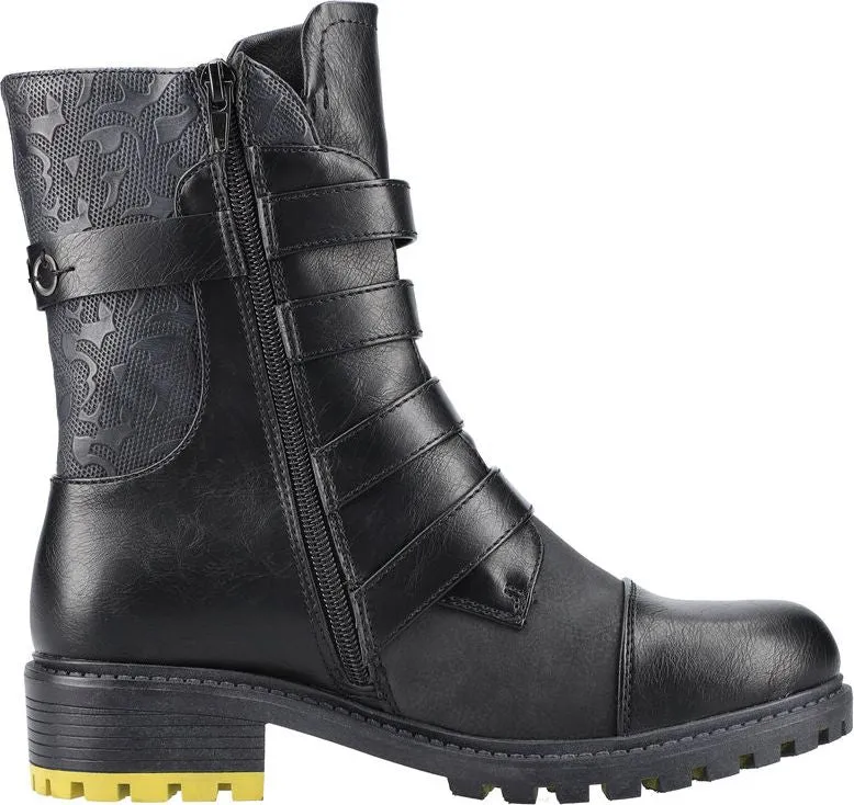 Rieker Black 4 Buckle Boot