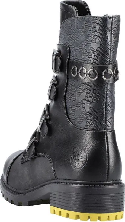 Rieker Black 4 Buckle Boot