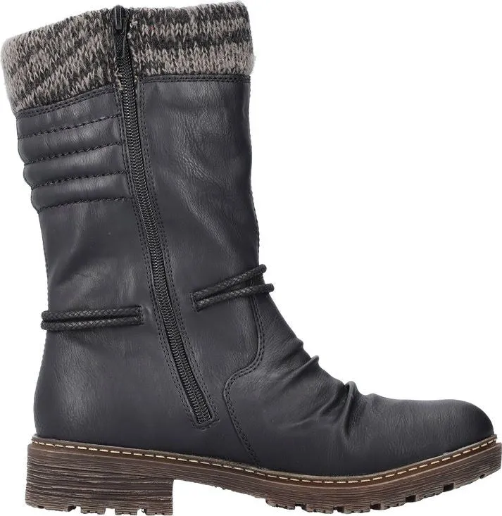 Rieker Black Back Lace Boot