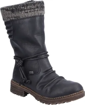 Rieker Black Back Lace Boot