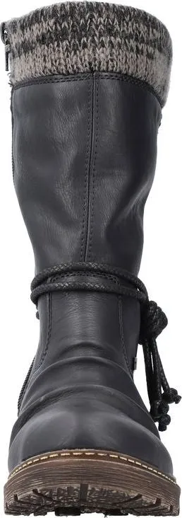 Rieker Black Back Lace Boot