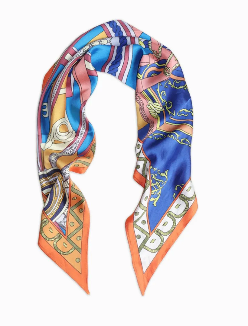 Riviera Scarf Navy Orange