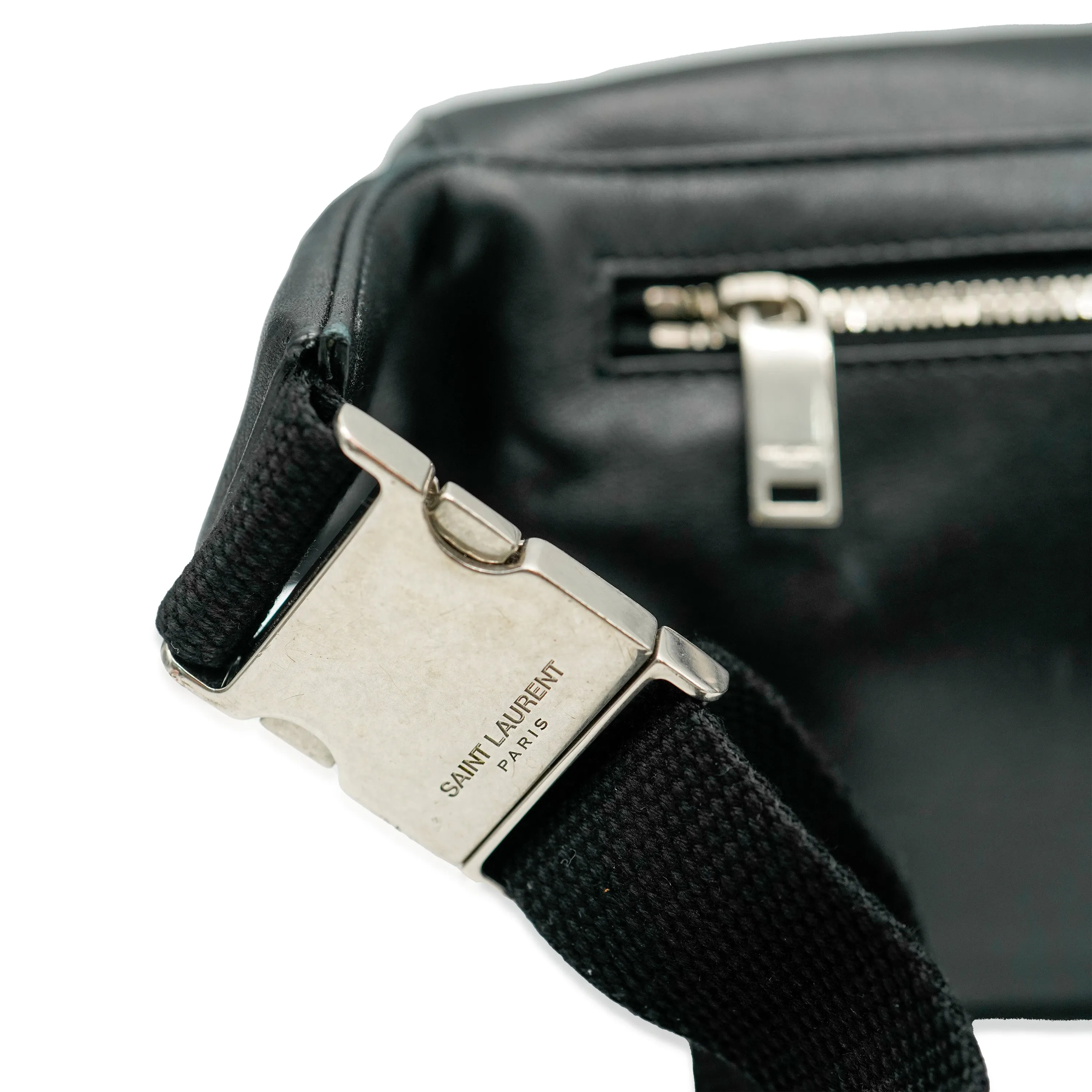 Saint Laurent Black Leather Marsupio Belt Bag