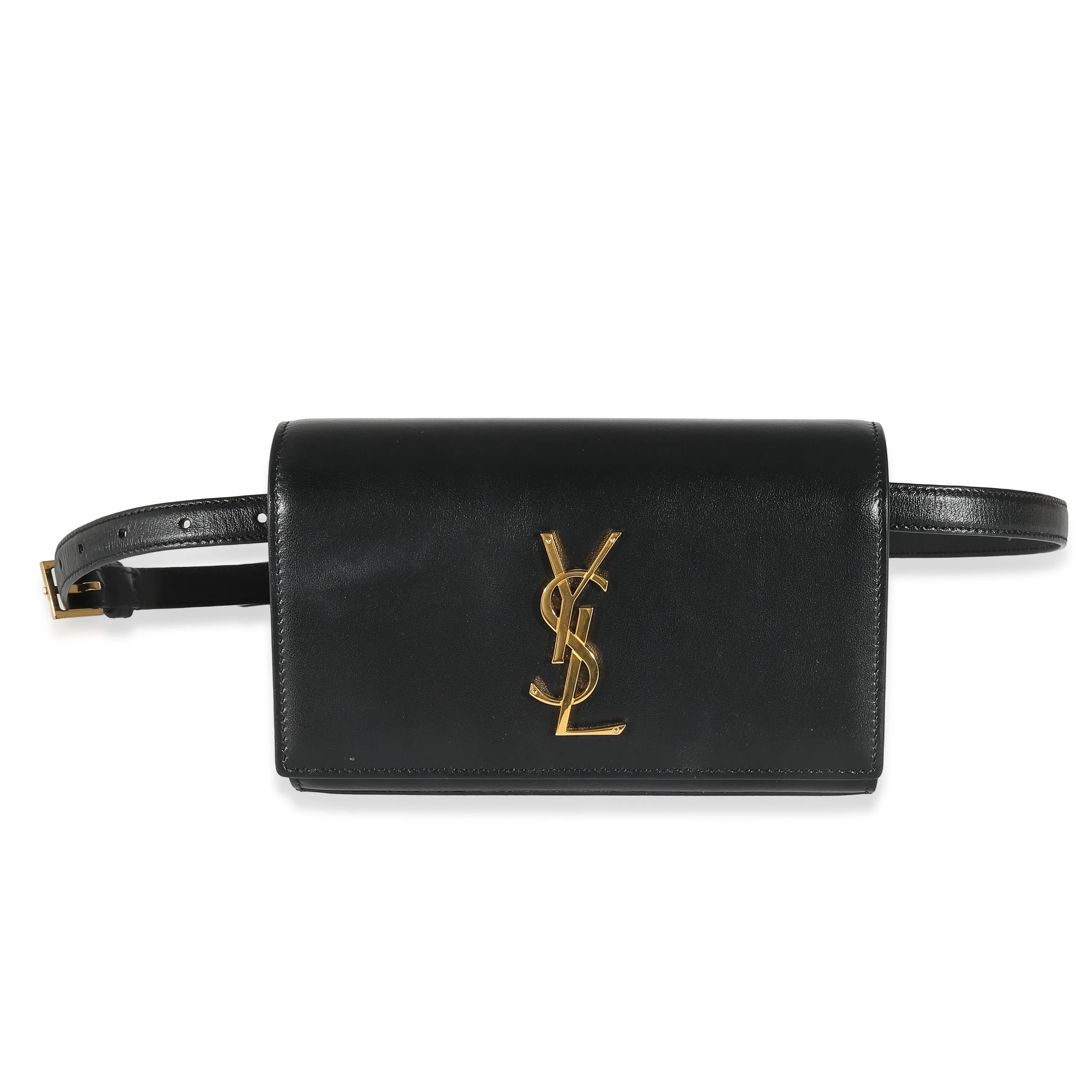 Saint Laurent Black Smooth Leather Kate Belt Bag