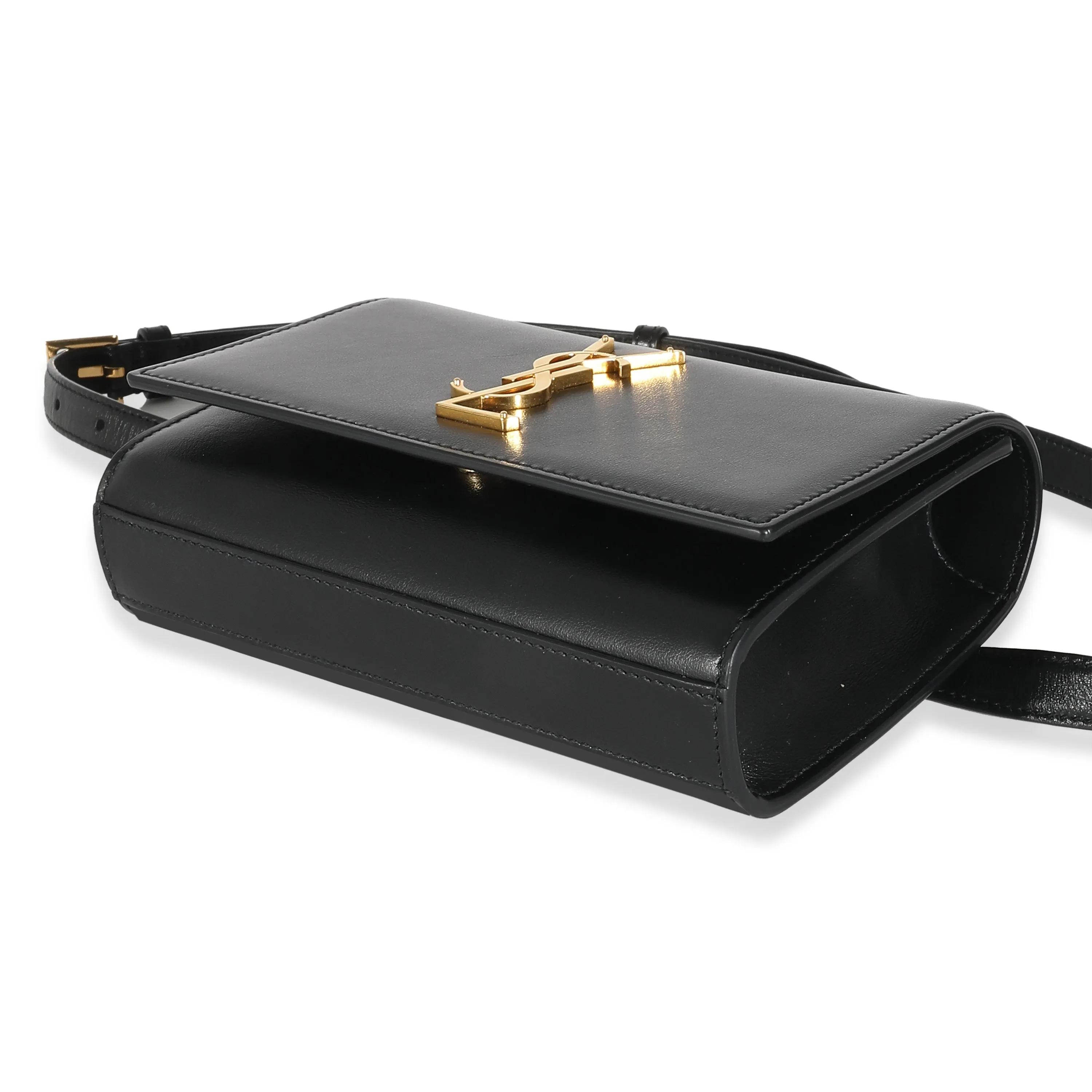 Saint Laurent Black Smooth Leather Kate Belt Bag