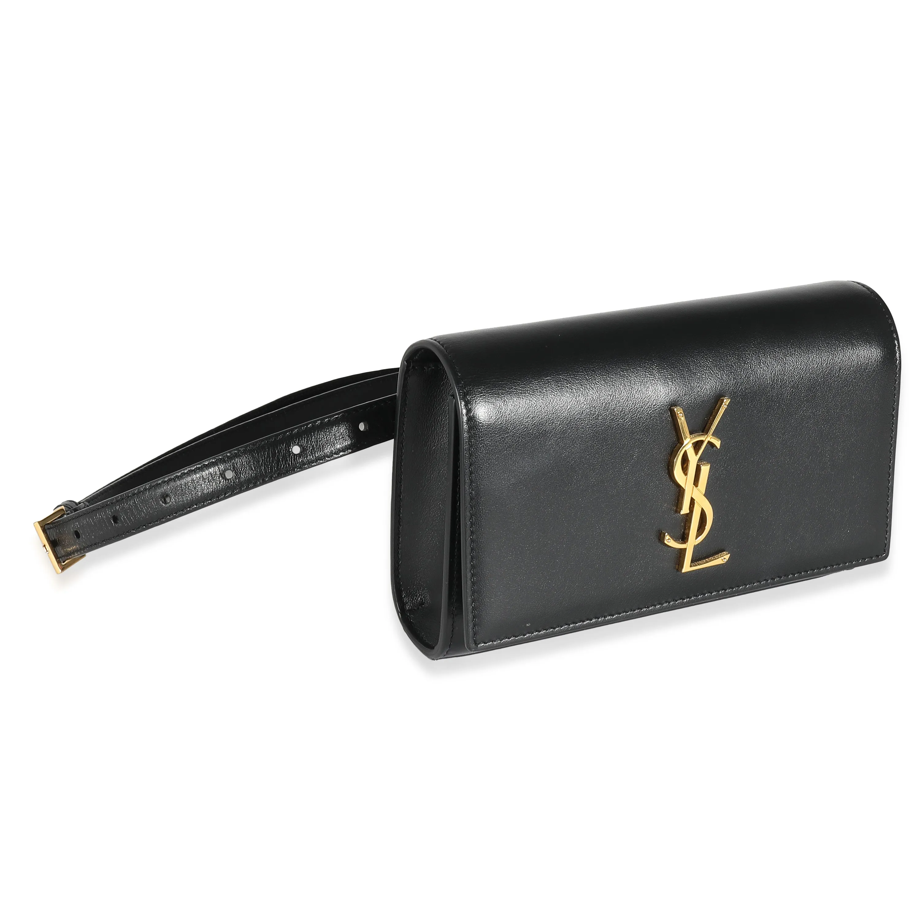 Saint Laurent Black Smooth Leather Kate Belt Bag