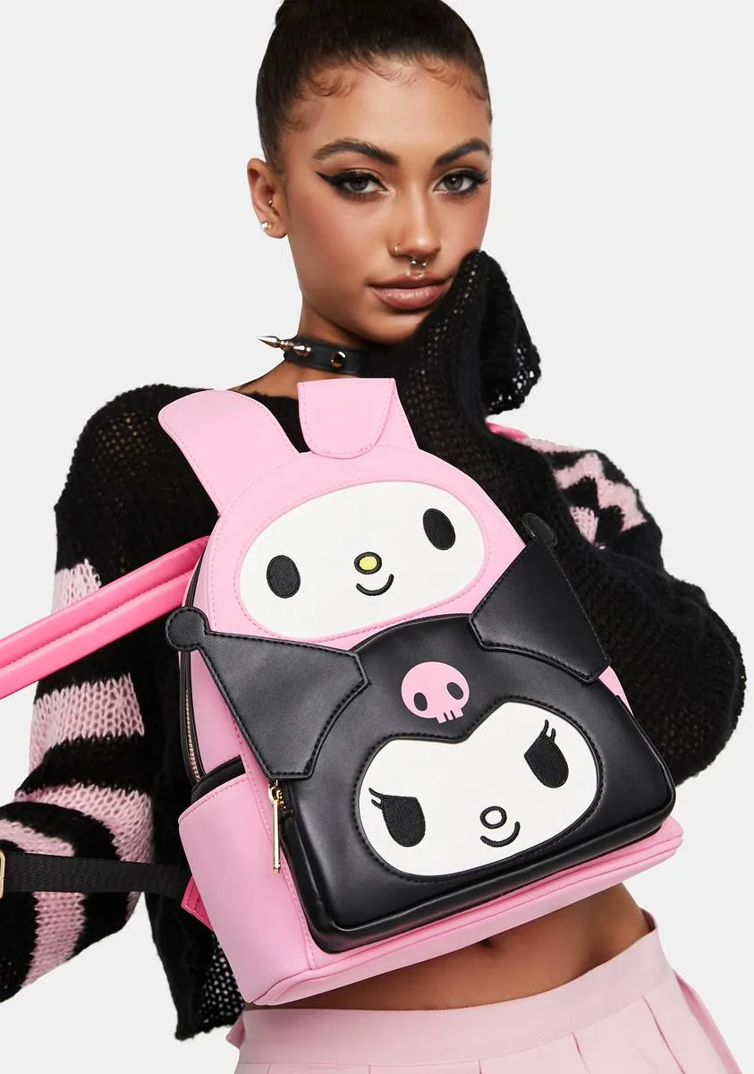 Sanrio My Melody Kuromi Double Pocket Backpack-