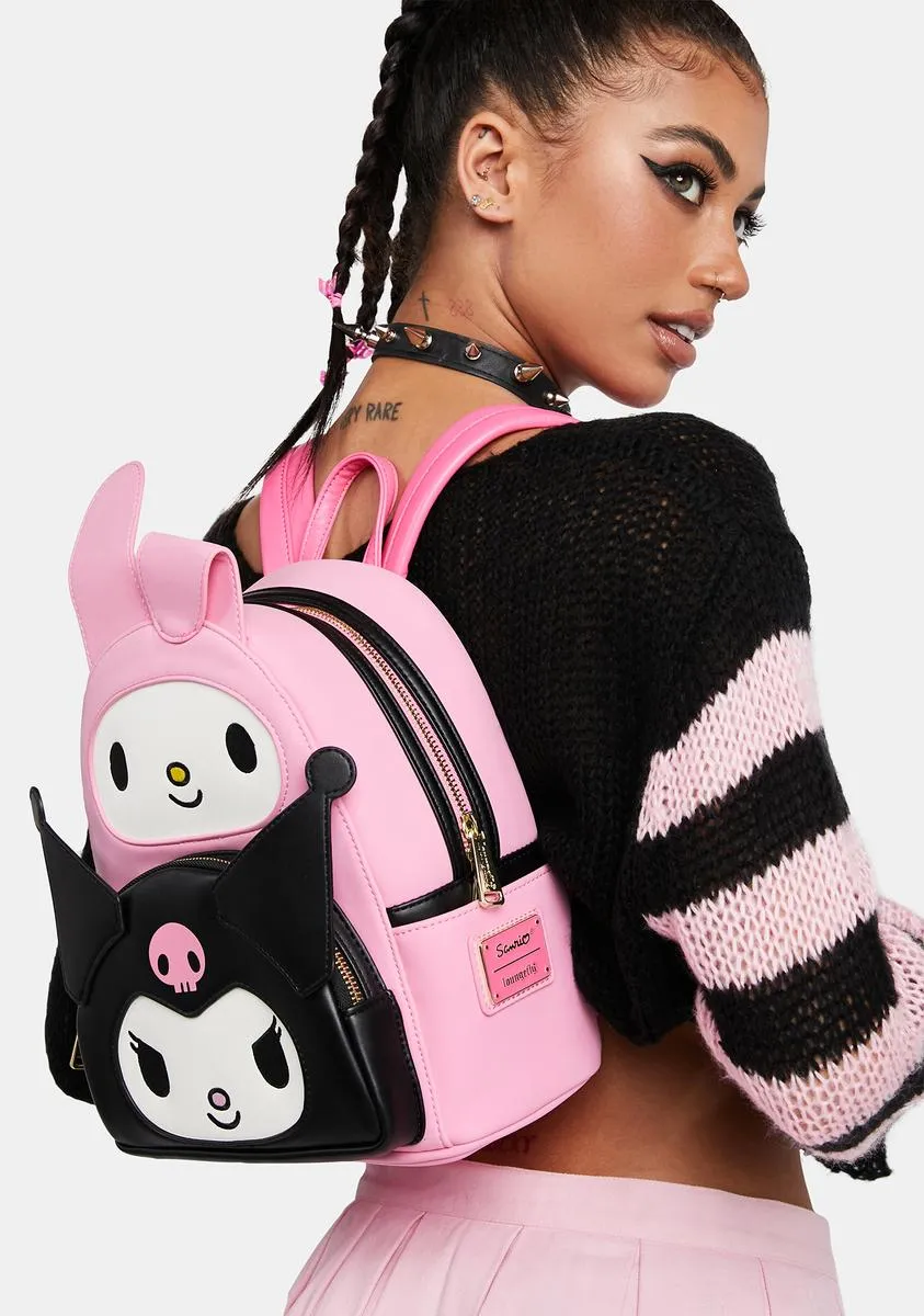 Sanrio My Melody Kuromi Double Pocket Backpack-