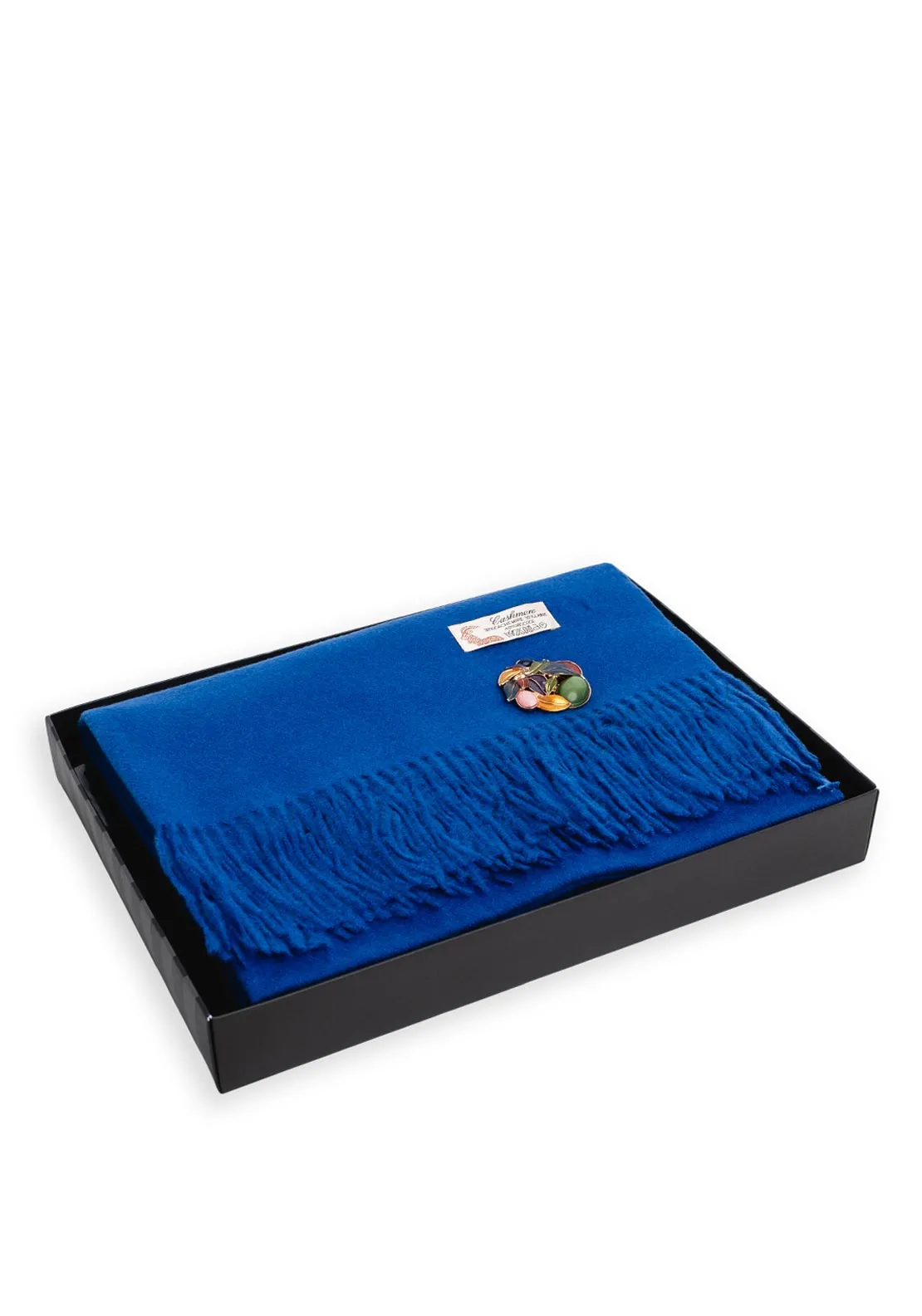 Serafina Collection Scarf and Brooch Gift Set, Royal Blue