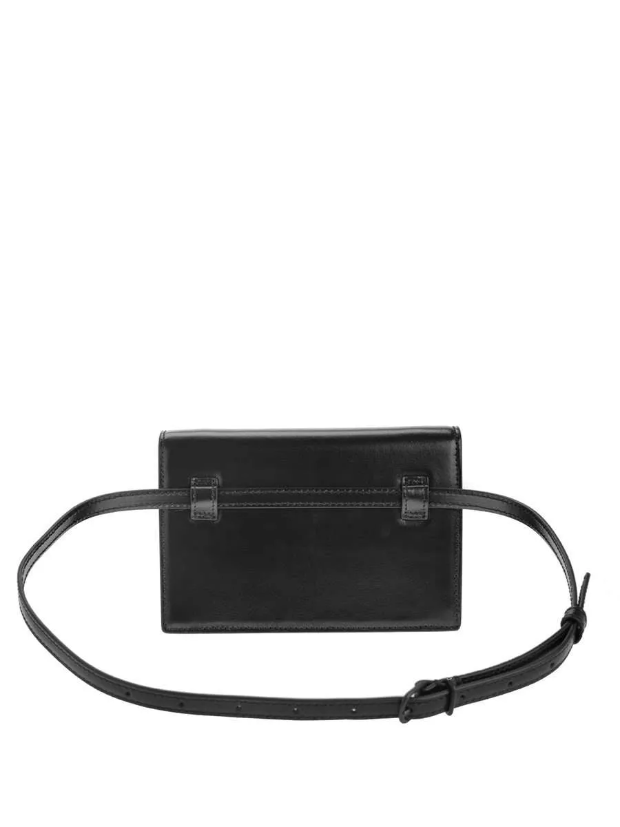 Sharp XS Black Leather Belt Bag