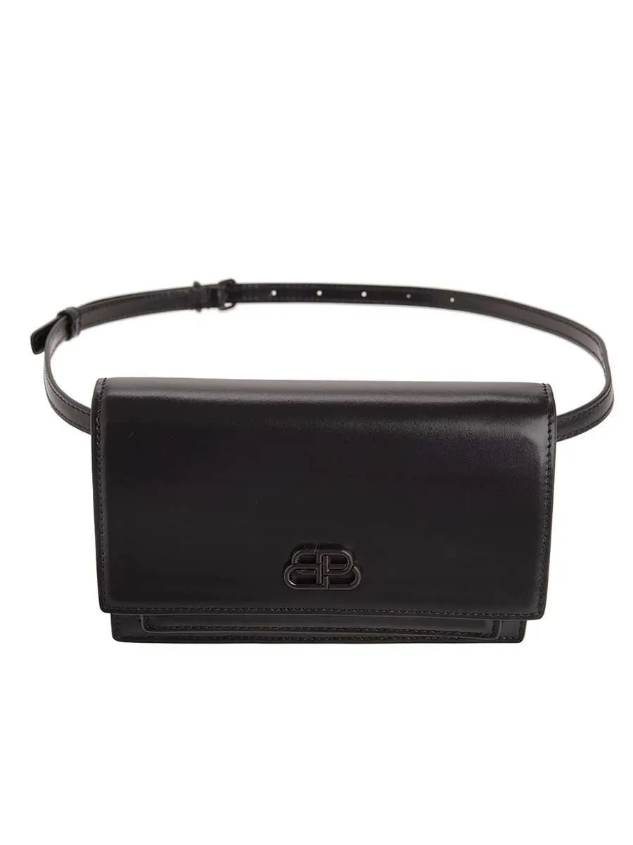 Sharp XS Black Leather Belt Bag