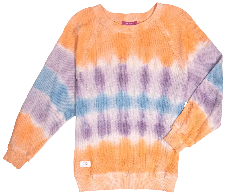 Simply Southern Dawn Tiedye Pullover Waffle Crew Sweatshirt