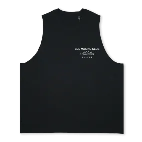 SMCGLORYTYPO Deep Black Oversized Vest.