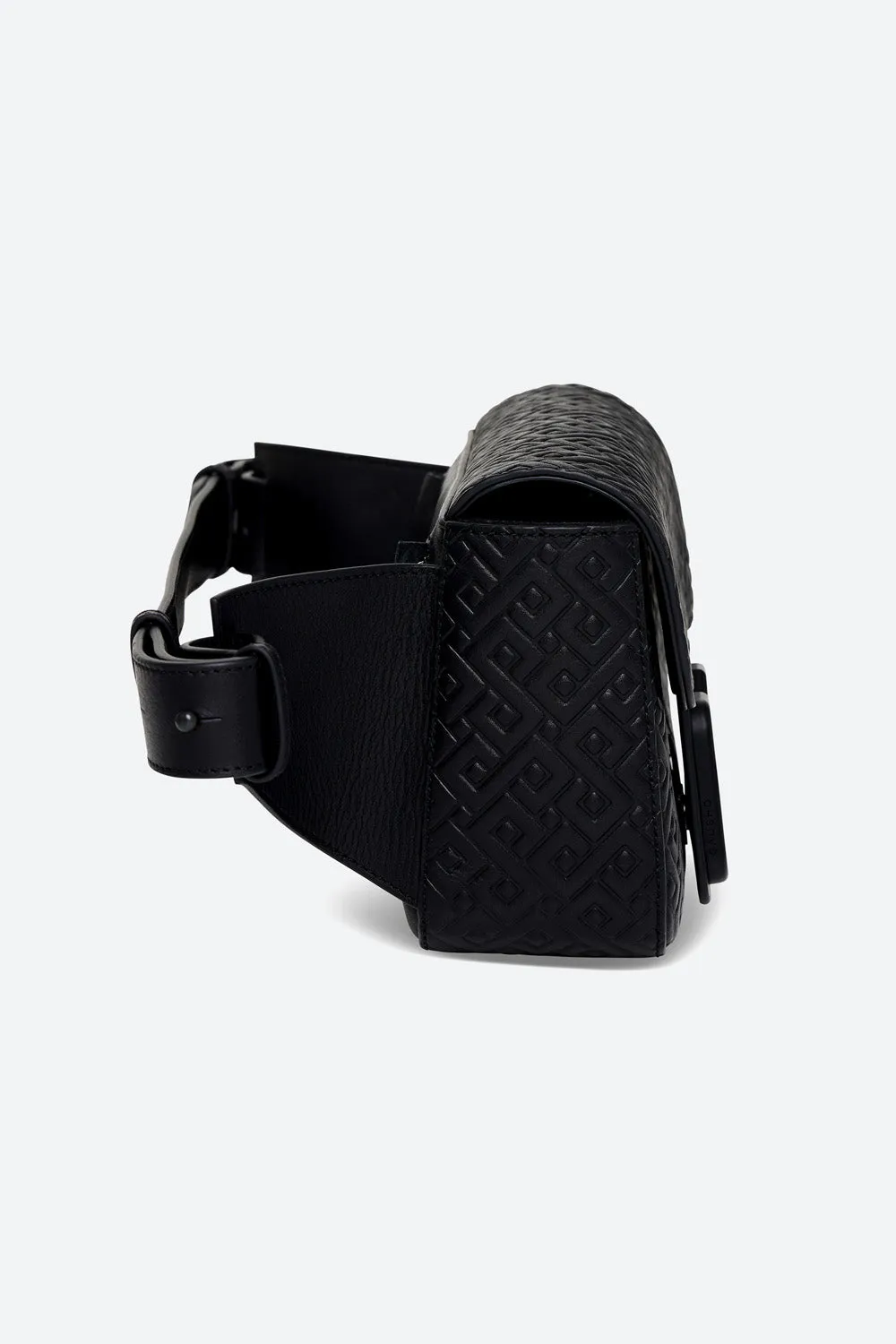 Soledad Leather Belt Bag in Black, with Matte Black Hardware