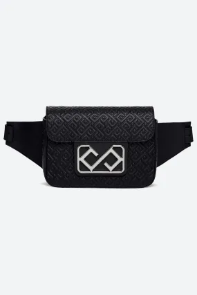 Soledad Leather Belt Bag in Black, with Polished Chrome Hardware