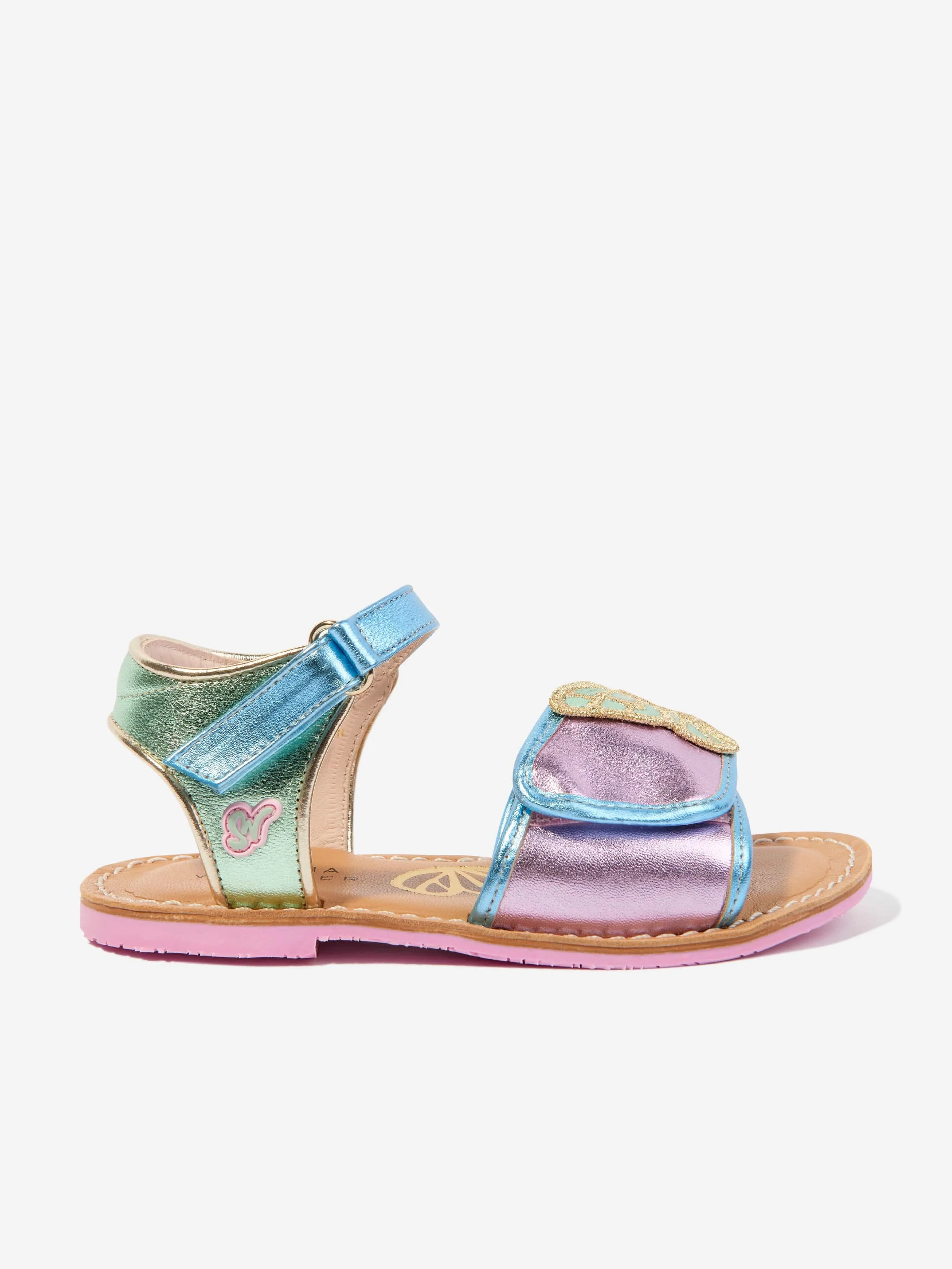 Sophia Webster Girls Leather Butterfly Sandals in Multicolour